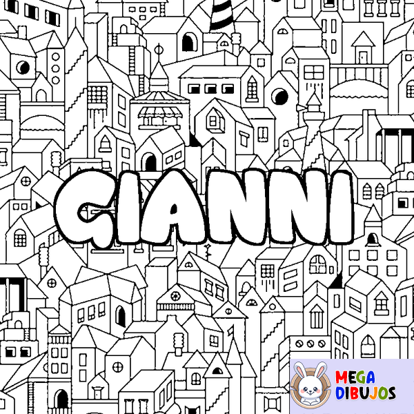 Coloraci&oacute;n del nombre GIANNI - decorado ciudad
