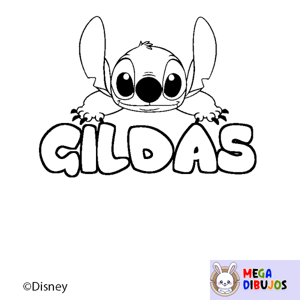 Coloraci&oacute;n del nombre GILDAS - decorado Stitch