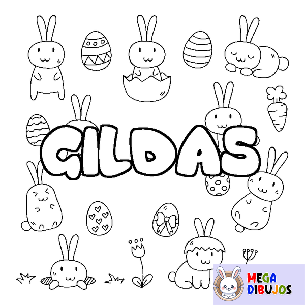 Coloraci&oacute;n del nombre GILDAS - decorado Pascua