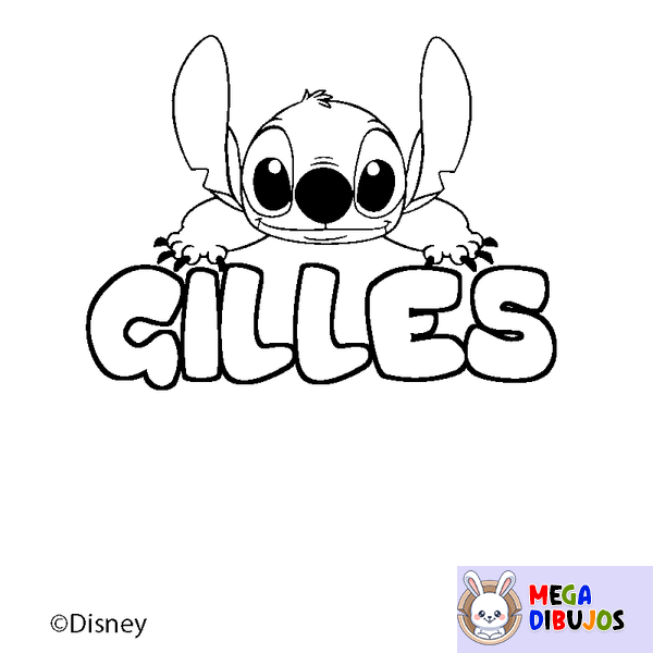 Coloraci&oacute;n del nombre GILLES - decorado Stitch