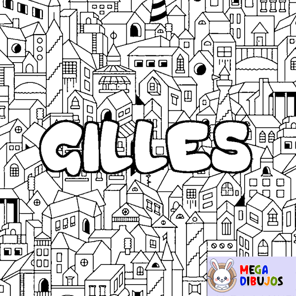 Coloraci&oacute;n del nombre GILLES - decorado ciudad