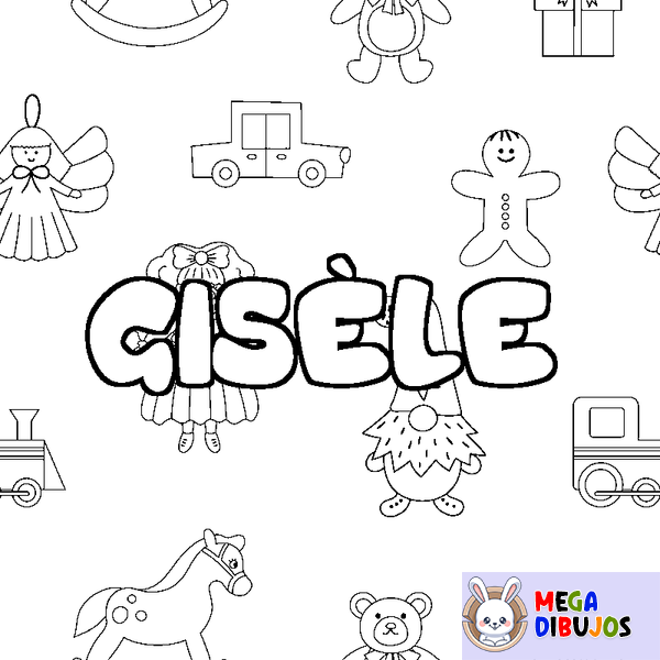 Coloraci&oacute;n del nombre GIS&Egrave;LE - decorado juguetes