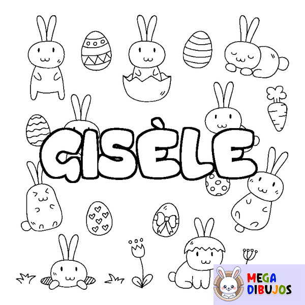 Coloraci&oacute;n del nombre GIS&Egrave;LE - decorado Pascua