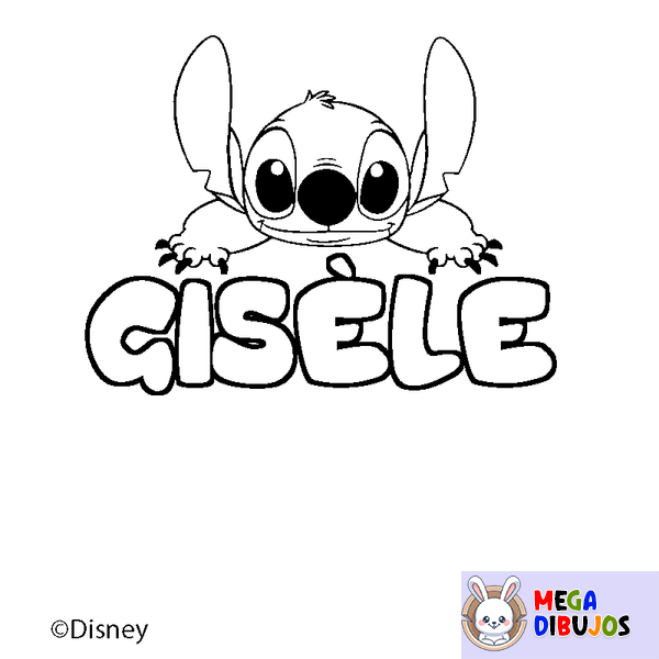 Coloraci&oacute;n del nombre GIS&Egrave;LE - decorado Stitch