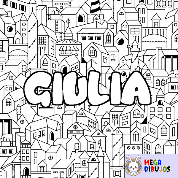Coloraci&oacute;n del nombre GIULIA - decorado ciudad