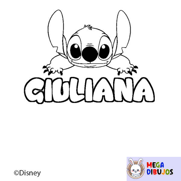 Coloraci&oacute;n del nombre GIULIANA - decorado Stitch