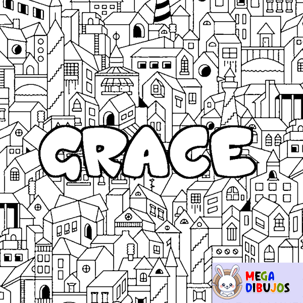 Coloraci&oacute;n del nombre GRACE - decorado ciudad