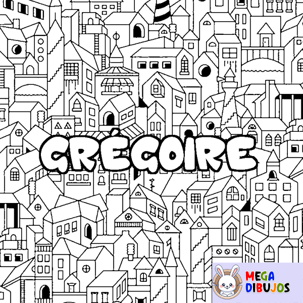 Coloraci&oacute;n del nombre GR&Eacute;GOIRE - decorado ciudad