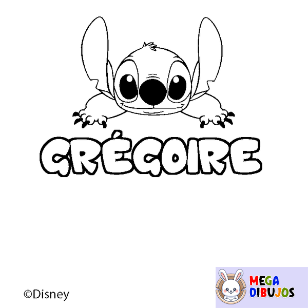 Coloraci&oacute;n del nombre GR&Eacute;GOIRE - decorado Stitch