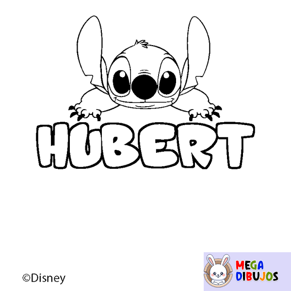 Coloraci&oacute;n del nombre HUBERT - decorado Stitch