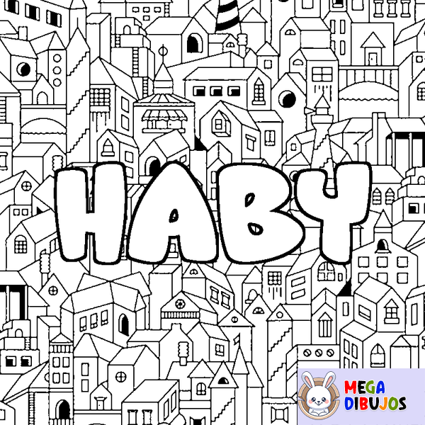 Coloraci&oacute;n del nombre HABY - decorado ciudad