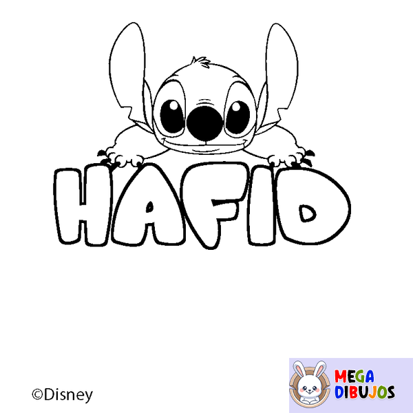 Coloraci&oacute;n del nombre HAFID - decorado Stitch