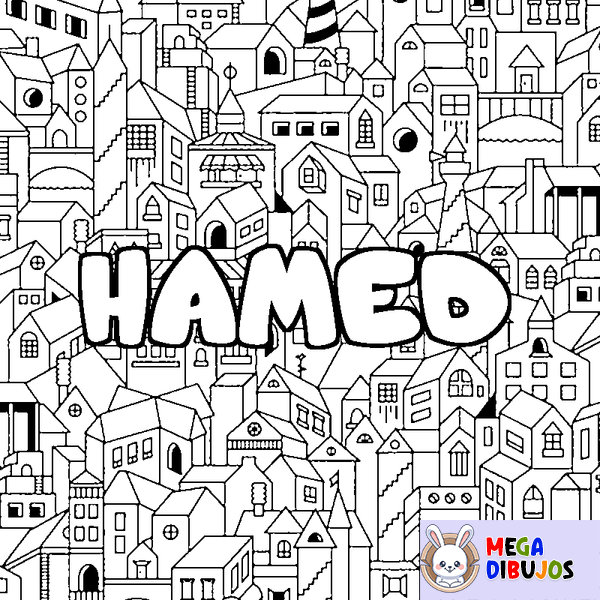 Coloraci&oacute;n del nombre HAMED - decorado ciudad