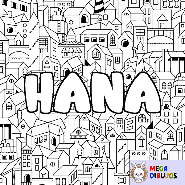 Coloraci&oacute;n del nombre HANA - decorado ciudad