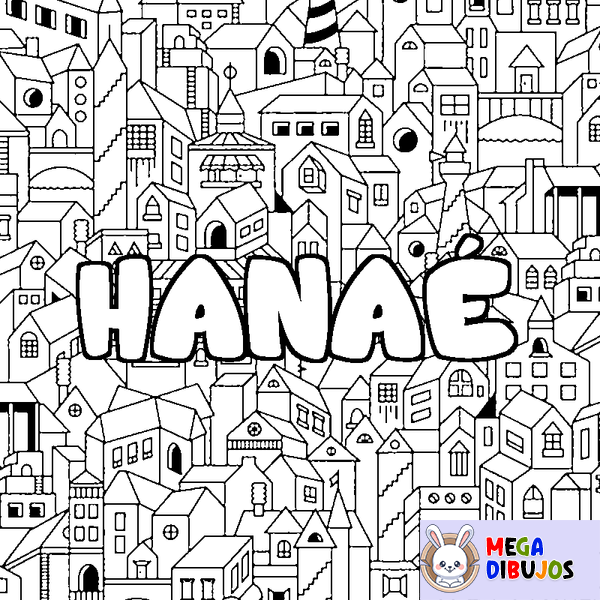 Coloraci&oacute;n del nombre HANA&Eacute; - decorado ciudad
