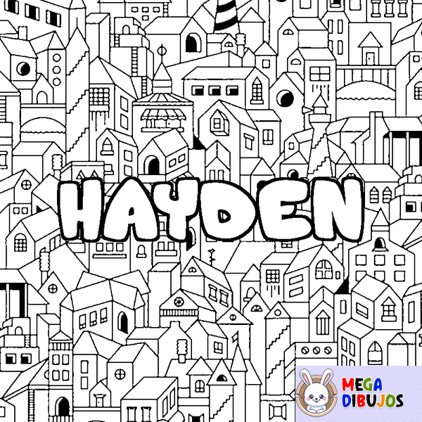 Coloraci&oacute;n del nombre HAYDEN - decorado ciudad