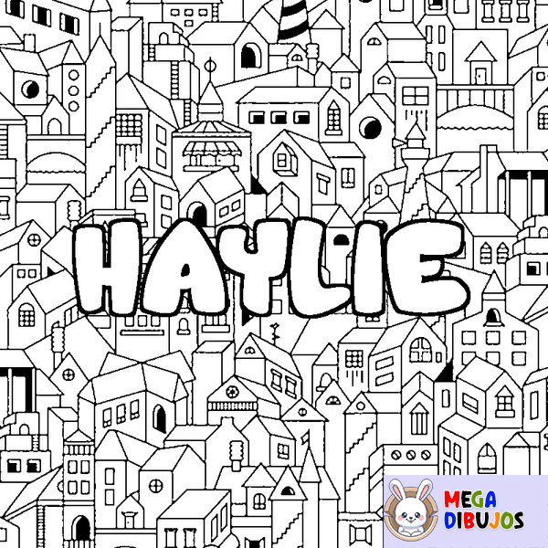 Coloraci&oacute;n del nombre HAYLIE - decorado ciudad