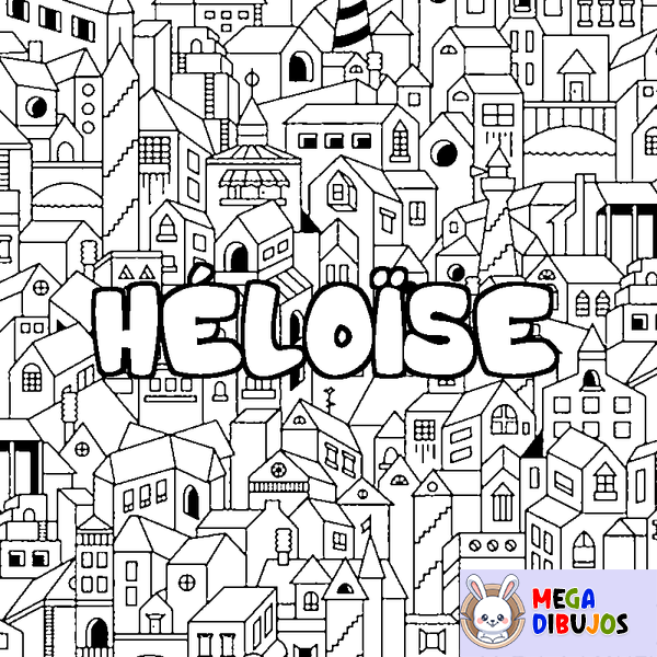 Coloraci&oacute;n del nombre H&Eacute;LO&Iuml;SE - decorado ciudad