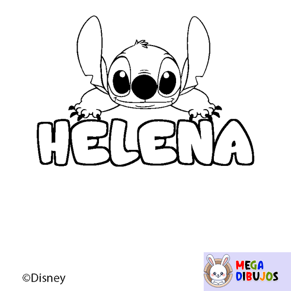 Coloraci&oacute;n del nombre HELENA - decorado Stitch