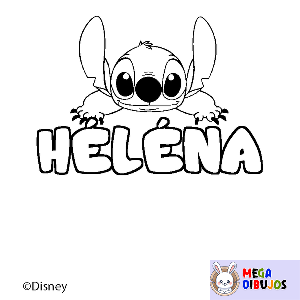 Coloraci&oacute;n del nombre H&Eacute;L&Eacute;NA - decorado Stitch