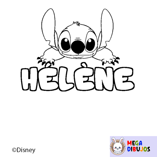 Coloraci&oacute;n del nombre H&Eacute;L&Egrave;NE - decorado Stitch