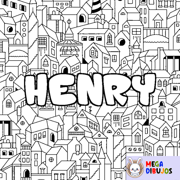 Coloraci&oacute;n del nombre HENRY - decorado ciudad