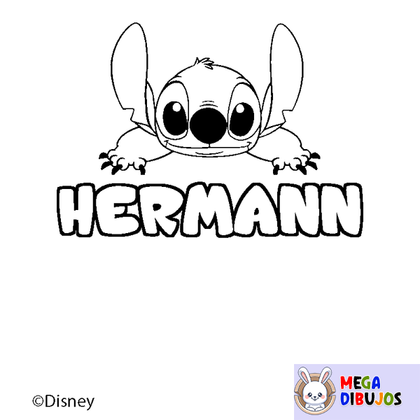 Coloraci&oacute;n del nombre HERMANN - decorado Stitch