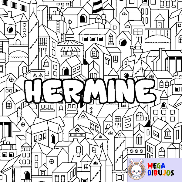 Coloraci&oacute;n del nombre HERMINE - decorado ciudad