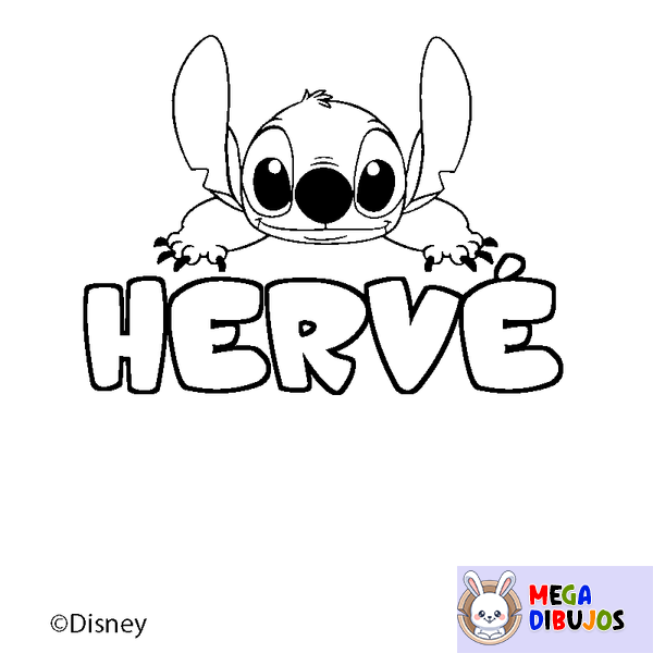 Coloraci&oacute;n del nombre HERV&Eacute; - decorado Stitch
