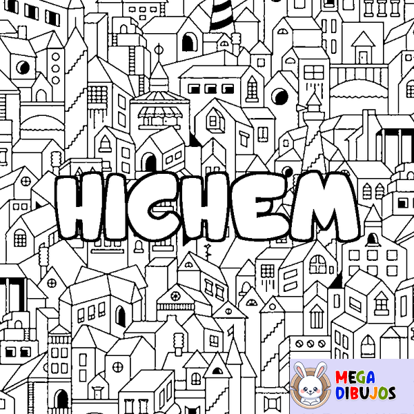 Coloraci&oacute;n del nombre HICHEM - decorado ciudad