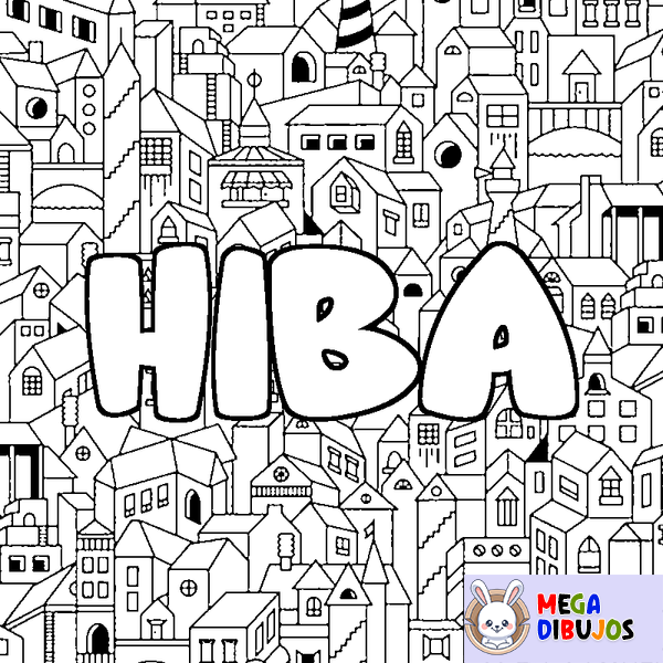 Coloraci&oacute;n del nombre HIBA - decorado ciudad