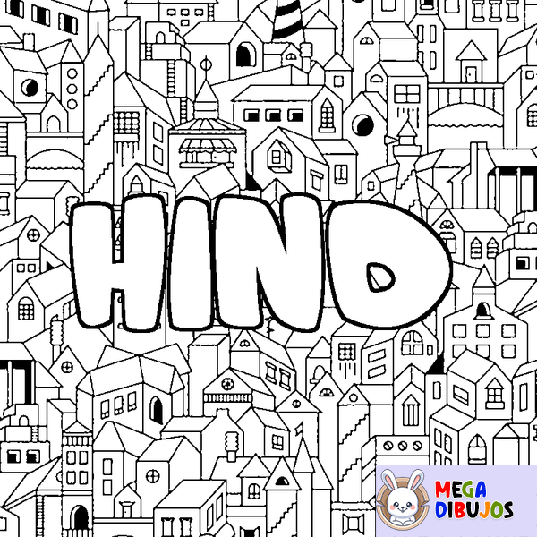 Coloraci&oacute;n del nombre HIND - decorado ciudad