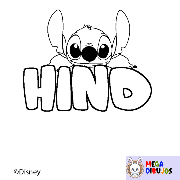 Coloraci&oacute;n del nombre HIND - decorado Stitch