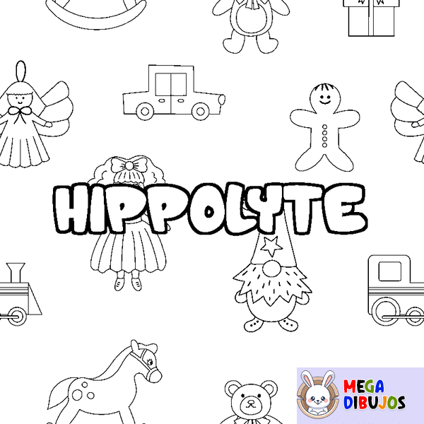 Coloraci&oacute;n del nombre HIPPOLYTE - decorado juguetes
