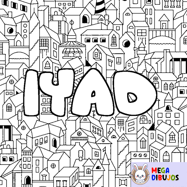 Coloraci&oacute;n del nombre IYAD - decorado ciudad