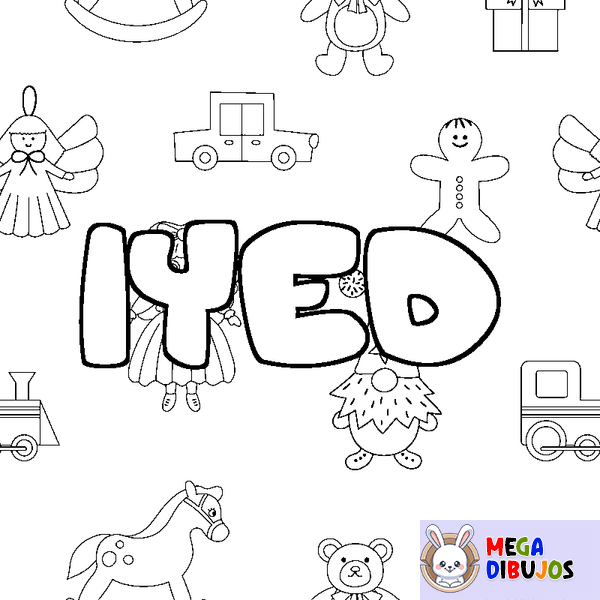 Coloraci&oacute;n del nombre IYED - decorado juguetes