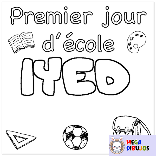Coloraci&oacute;n del nombre IYED - decorado primer d&iacute;a de escuela