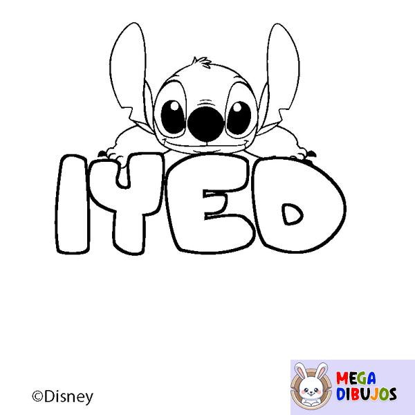 Coloraci&oacute;n del nombre IYED - decorado Stitch