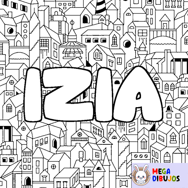 Coloraci&oacute;n del nombre IZIA - decorado ciudad