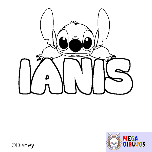 Coloraci&oacute;n del nombre IANIS - decorado Stitch