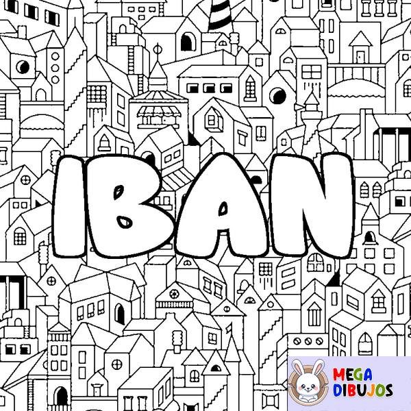 Coloraci&oacute;n del nombre IBAN - decorado ciudad
