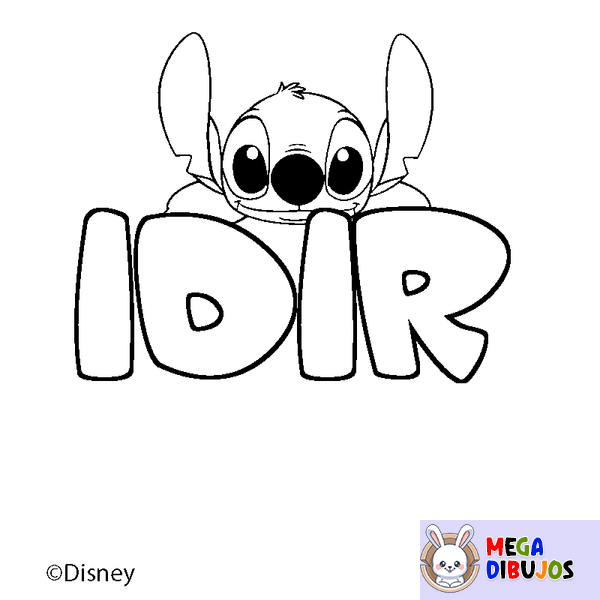 Coloraci&oacute;n del nombre IDIR - decorado Stitch