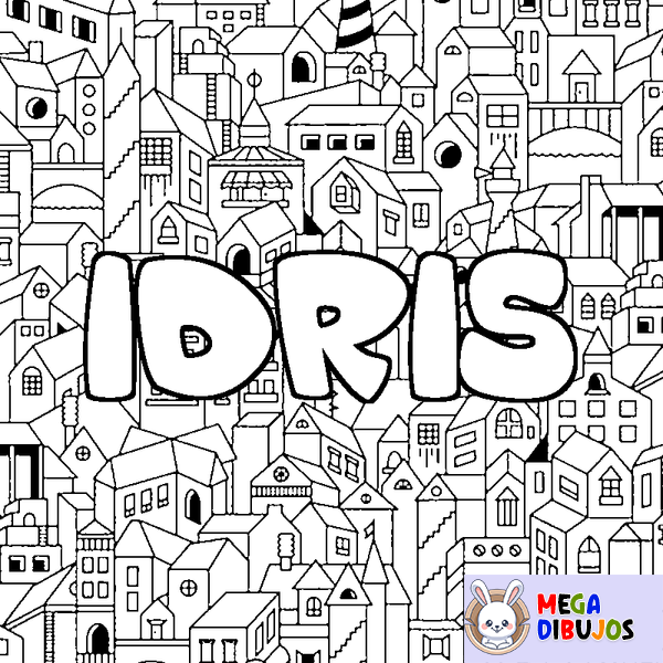 Coloraci&oacute;n del nombre IDRIS - decorado ciudad
