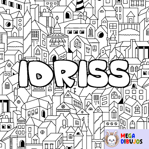 Coloraci&oacute;n del nombre IDRISS - decorado ciudad