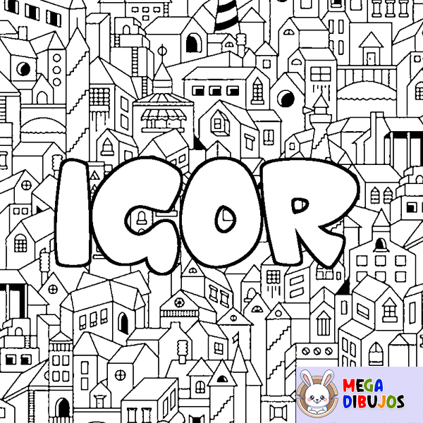 Coloraci&oacute;n del nombre IGOR - decorado ciudad