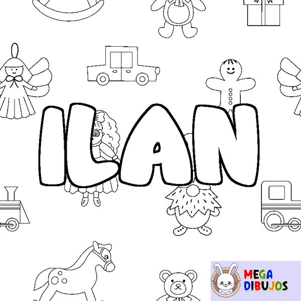 Coloraci&oacute;n del nombre ILAN - decorado juguetes