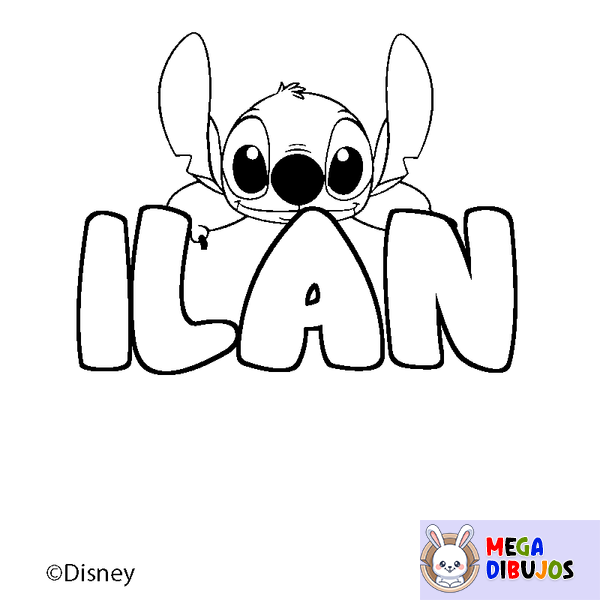 Coloraci&oacute;n del nombre ILAN - decorado Stitch