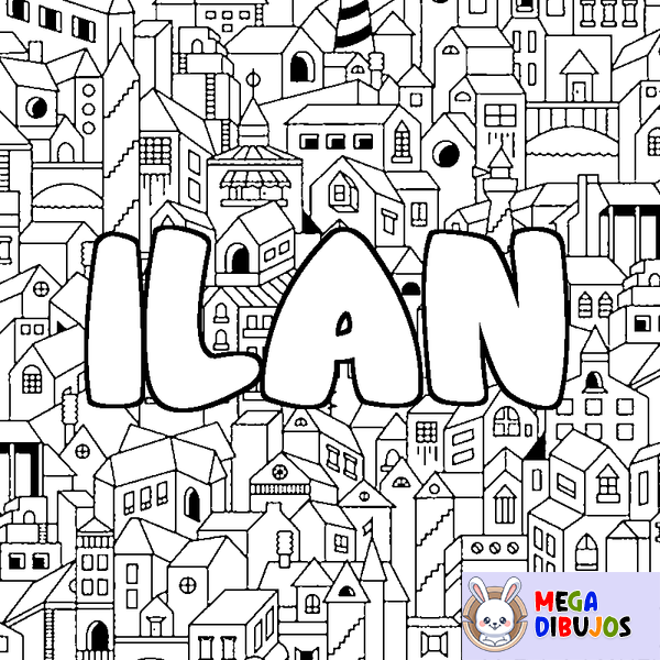 Coloraci&oacute;n del nombre ILAN - decorado ciudad
