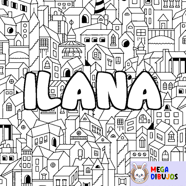 Coloraci&oacute;n del nombre ILANA - decorado ciudad