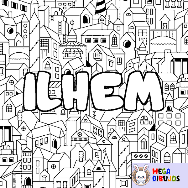 Coloraci&oacute;n del nombre ILHEM - decorado ciudad